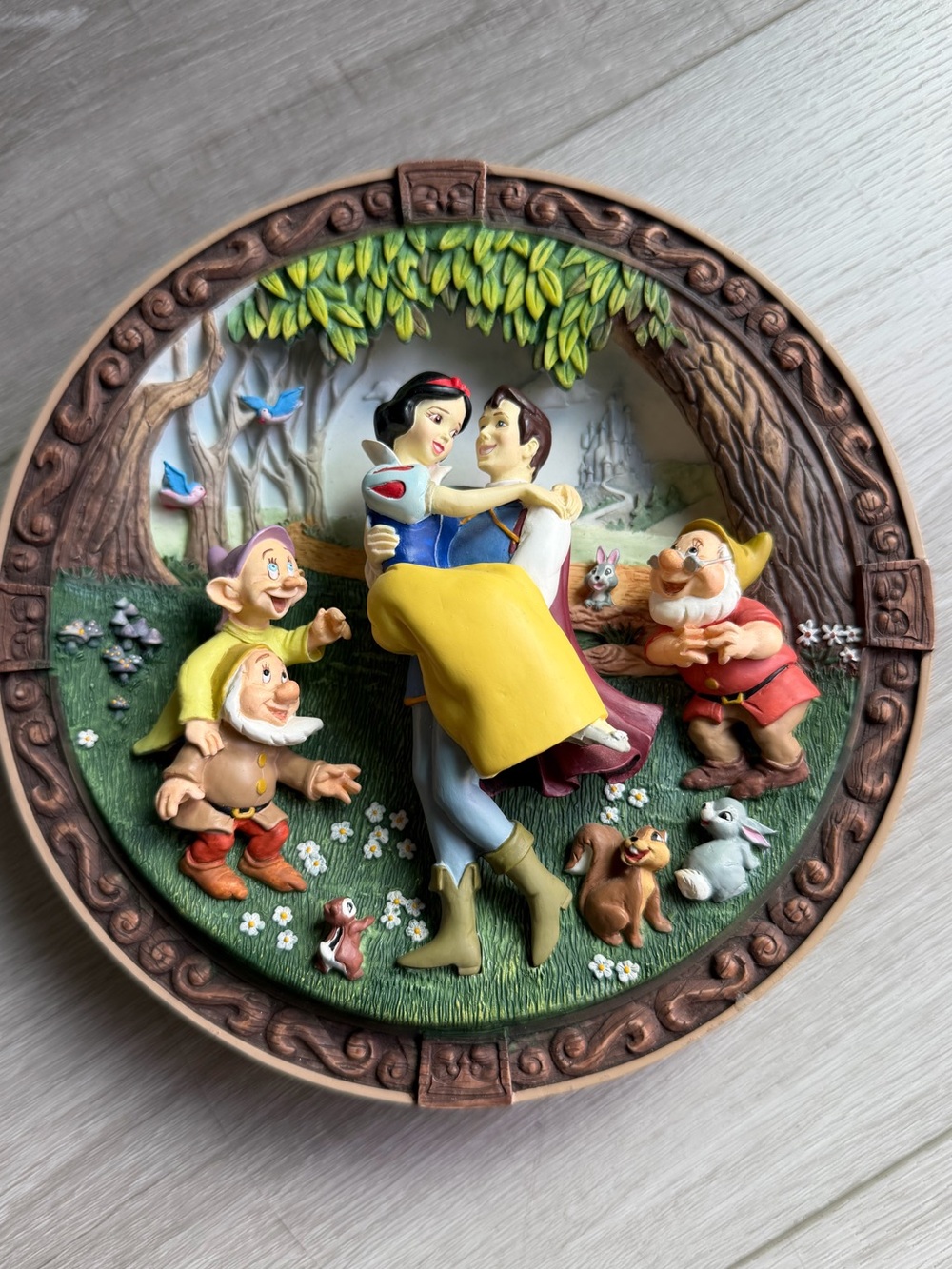 1997 Disney Snow White & Prince Dimensional Wall Art - Colorful Storybook Plaque